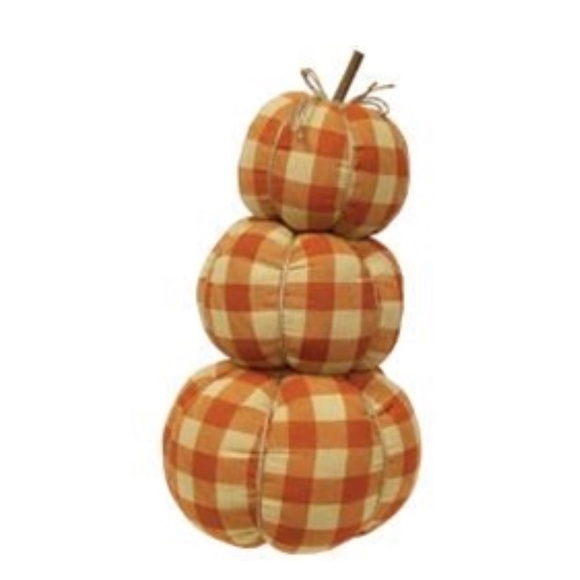 *Orange Buffalo Check Stuffed Pumpkin Stack - Picture 13 of 13